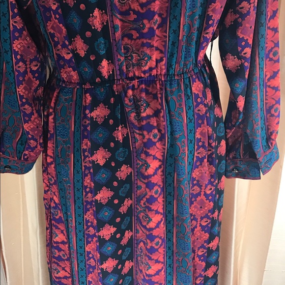 Vintage print dress sz 8-10 - Picture 6 of 6